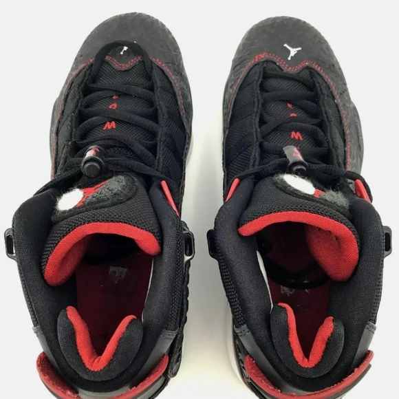Nike Air Jordan 6 Rings GS Elephant Print Black Red Gray White Youth Sneakers - Picture 5 of 11